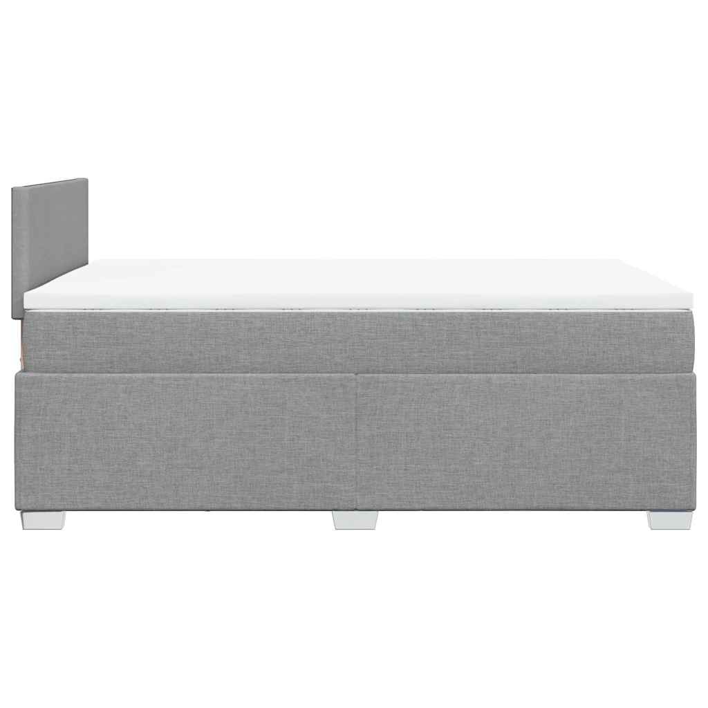 vidaXL Κρεβάτι Boxspring με Στρώμα Ανοιχτό Γκρι 120x190 εκ. Υφασμάτινο