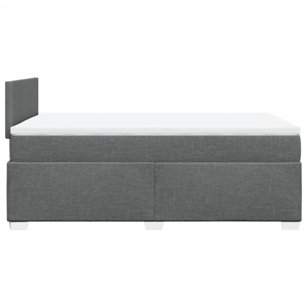 vidaXL Κρεβάτι Boxspring με Στρώμα Σκούρο Γκρι 120x190 εκ Υφασμάτινο