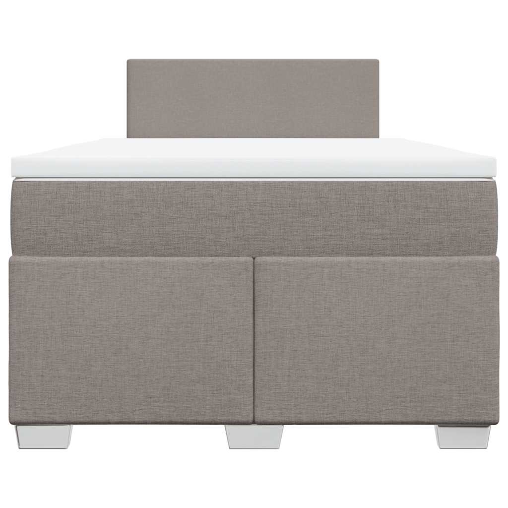 vidaXL Κρεβάτι Boxspring με Στρώμα Taupe 120x190 εκ. Υφασμάτινο