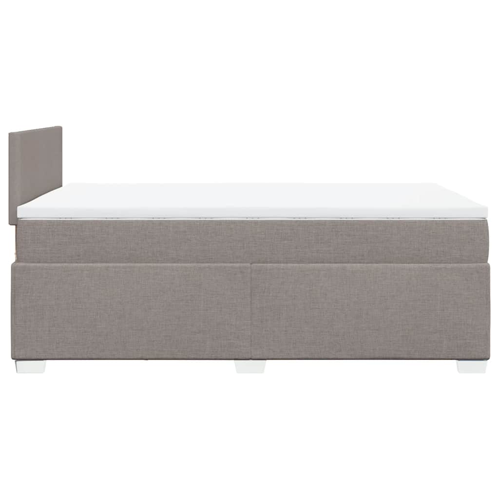 vidaXL Κρεβάτι Boxspring με Στρώμα Taupe 120x190 εκ. Υφασμάτινο