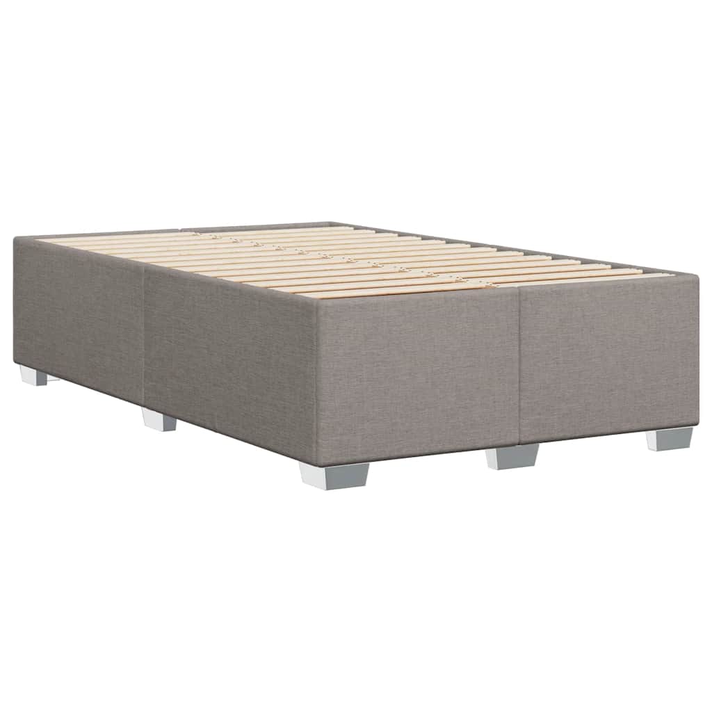 vidaXL Κρεβάτι Boxspring με Στρώμα Taupe 120x190 εκ. Υφασμάτινο