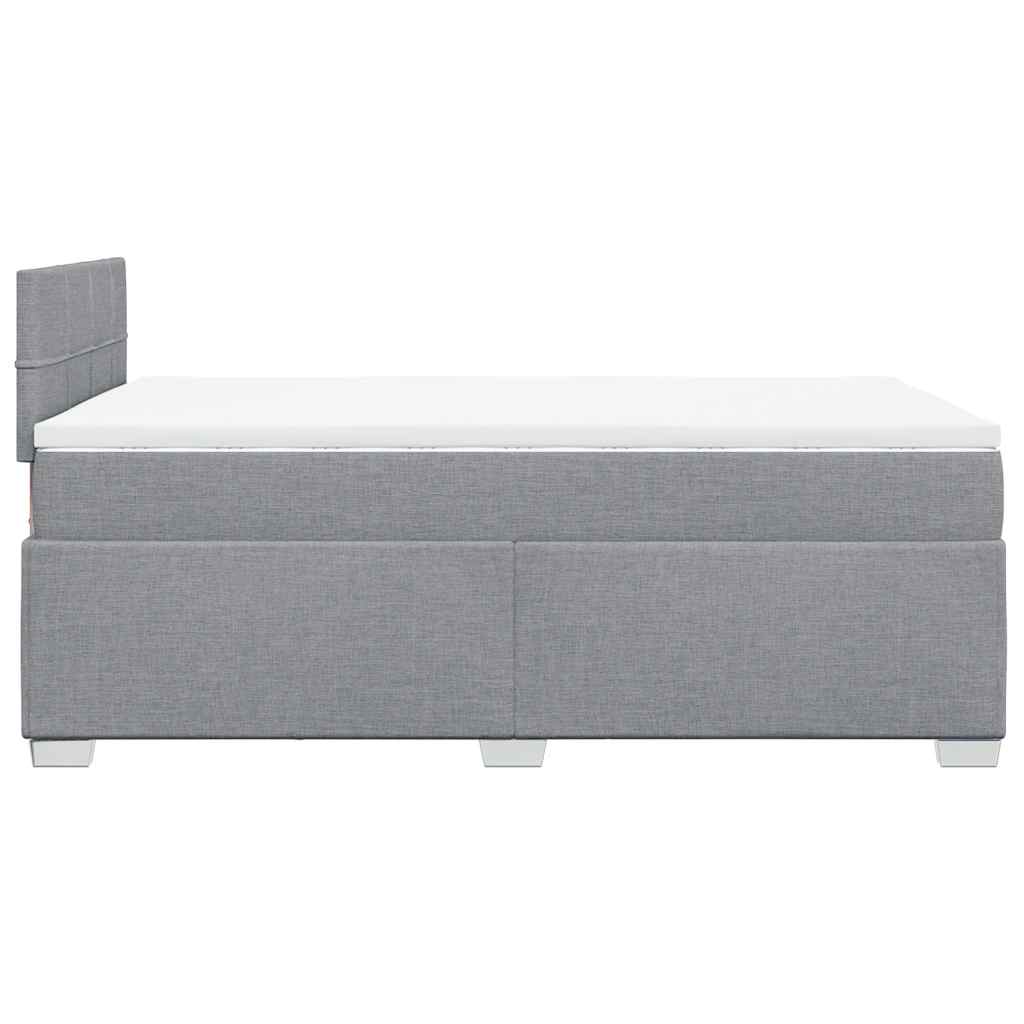 vidaXL Κρεβάτι Boxspring με Στρώμα Ανοιχτό Γκρι 120x190 εκ. Υφασμάτινο