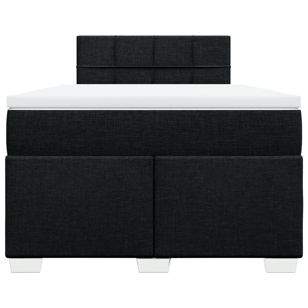 vidaXL Κρεβάτι Boxspring με Στρώμα Μαύρο 120x190 εκ. Υφασμάτινο