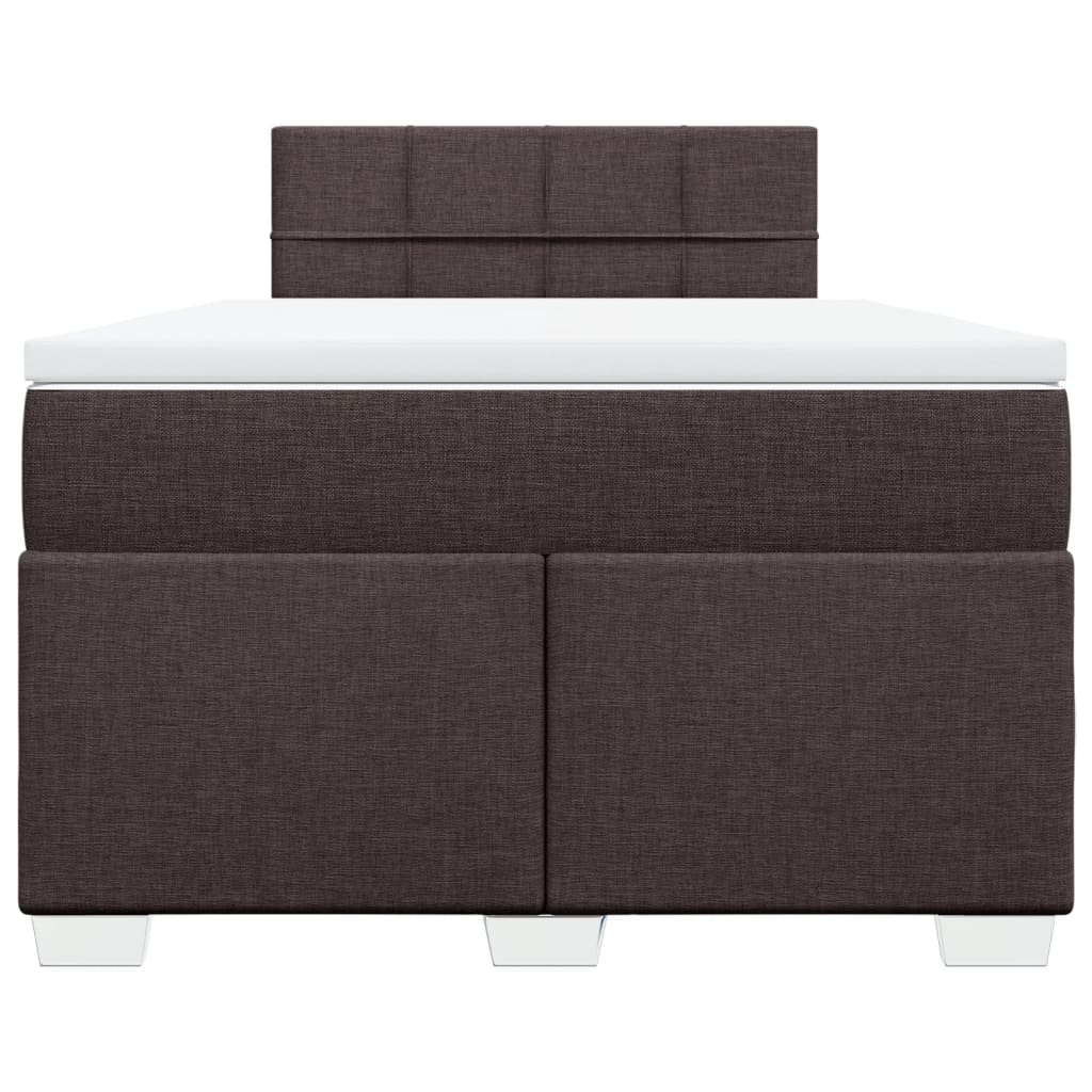 vidaXL Κρεβάτι Boxspring με Στρώμα Σκούρο Καφέ 120x190 εκ Υφασμάτινο