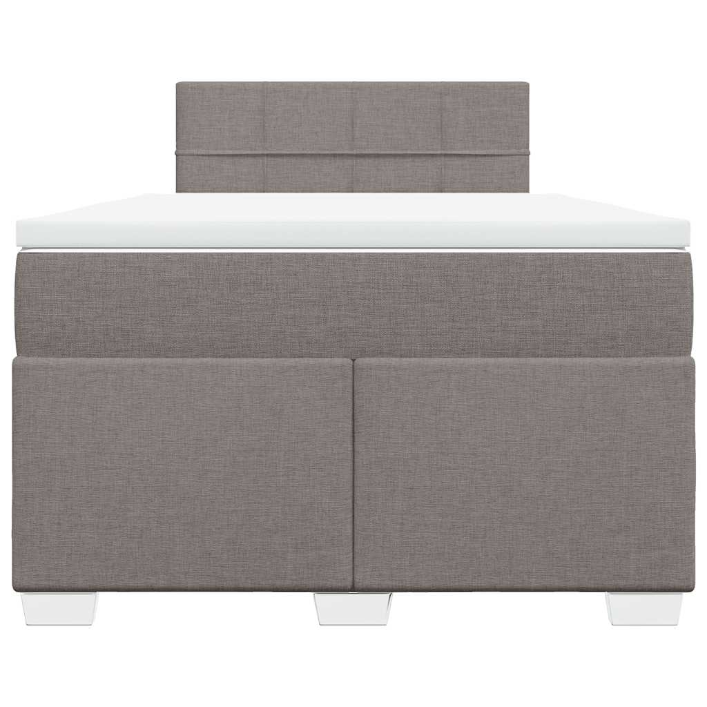 vidaXL Κρεβάτι Boxspring με Στρώμα Taupe 120x190 εκ. Υφασμάτινο