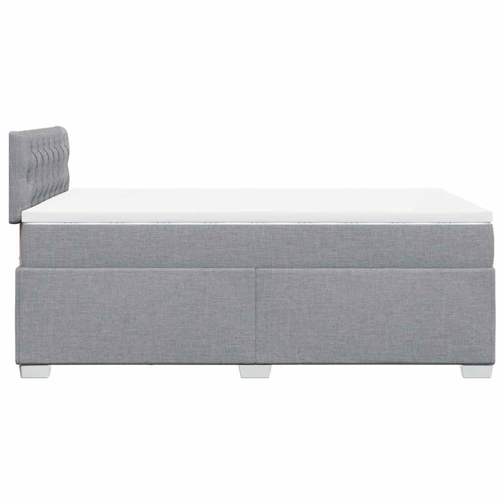 vidaXL Κρεβάτι Boxspring με Στρώμα Ανοιχτό Γκρι 120x190 εκ. Υφασμάτινο