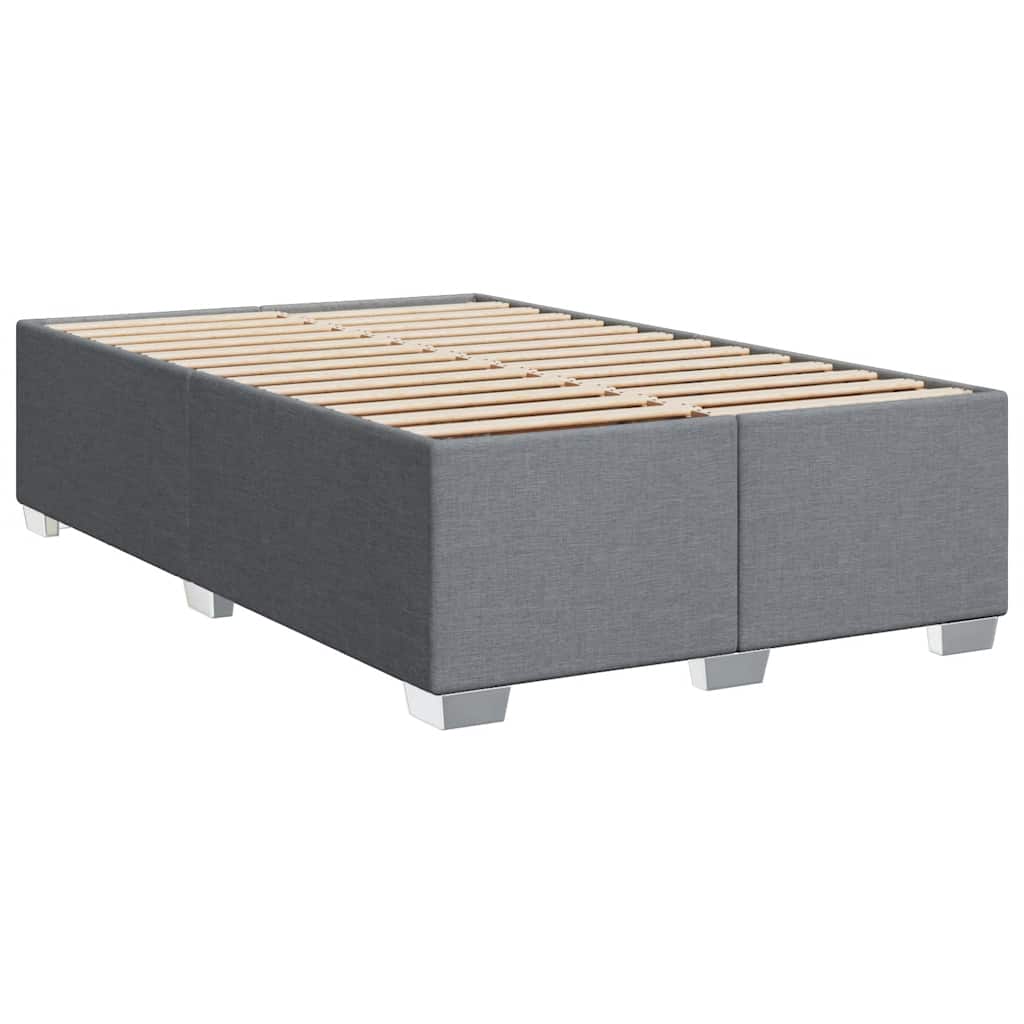 vidaXL Κρεβάτι Boxspring με Στρώμα Ανοιχτό Γκρι 120x190 εκ. Υφασμάτινο