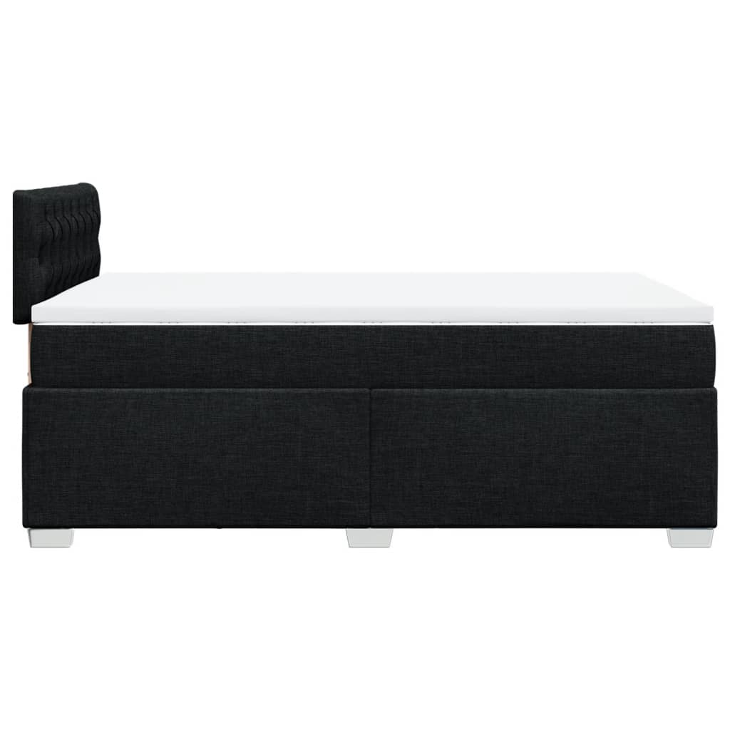 vidaXL Κρεβάτι Boxspring με Στρώμα Μαύρο 120x190 εκ. Υφασμάτινο