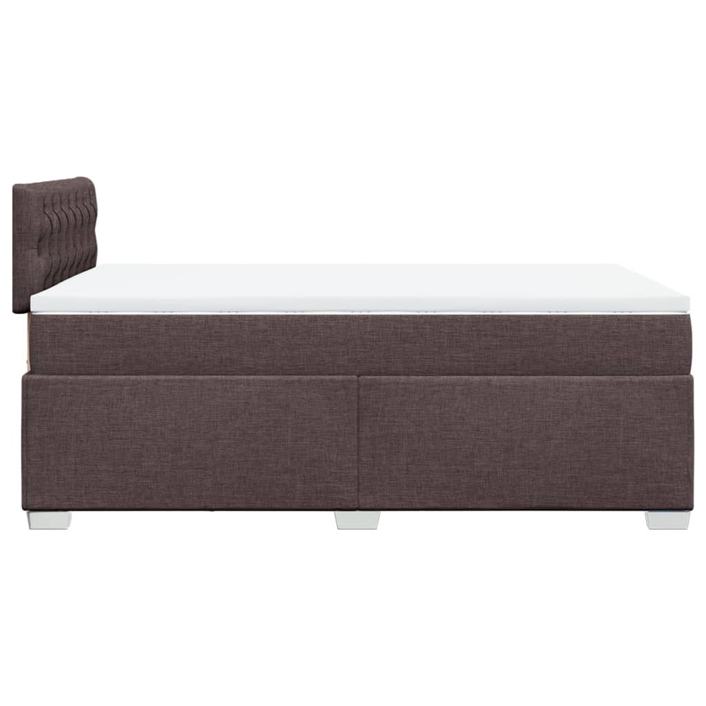 vidaXL Κρεβάτι Boxspring με Στρώμα Σκούρο Καφέ 120x190 εκ Υφασμάτινο
