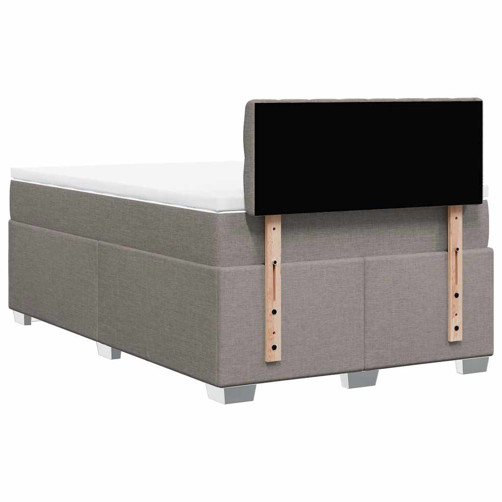 vidaXL Κρεβάτι Boxspring με Στρώμα Taupe 120x190 εκ. Υφασμάτινο