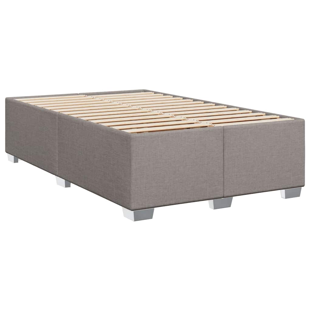 vidaXL Κρεβάτι Boxspring με Στρώμα Taupe 120x190 εκ. Υφασμάτινο