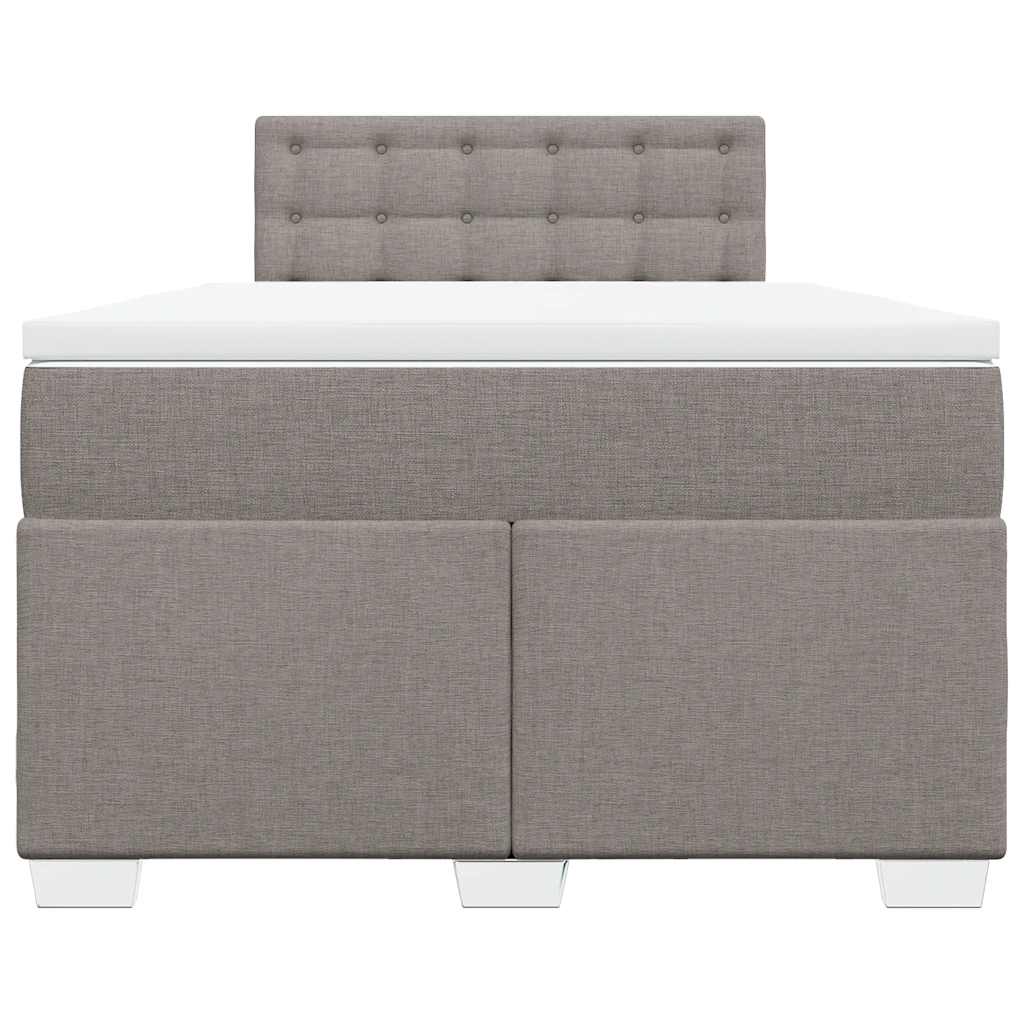 vidaXL Κρεβάτι Boxspring με Στρώμα Taupe 120x190 εκ. Υφασμάτινο