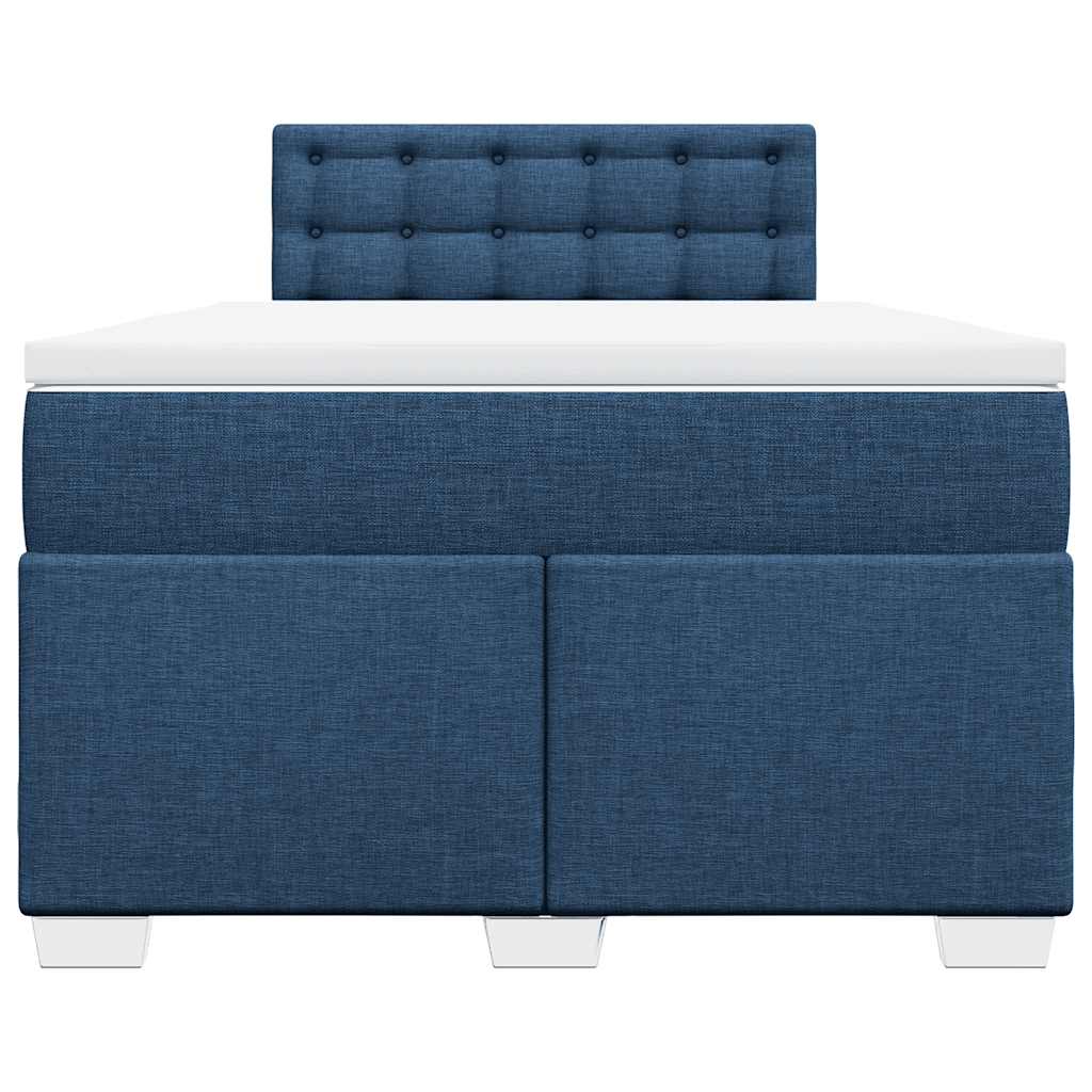 vidaXL Κρεβάτι Boxspring με Στρώμα Μπλε 120x190 εκ. Υφασμάτινο