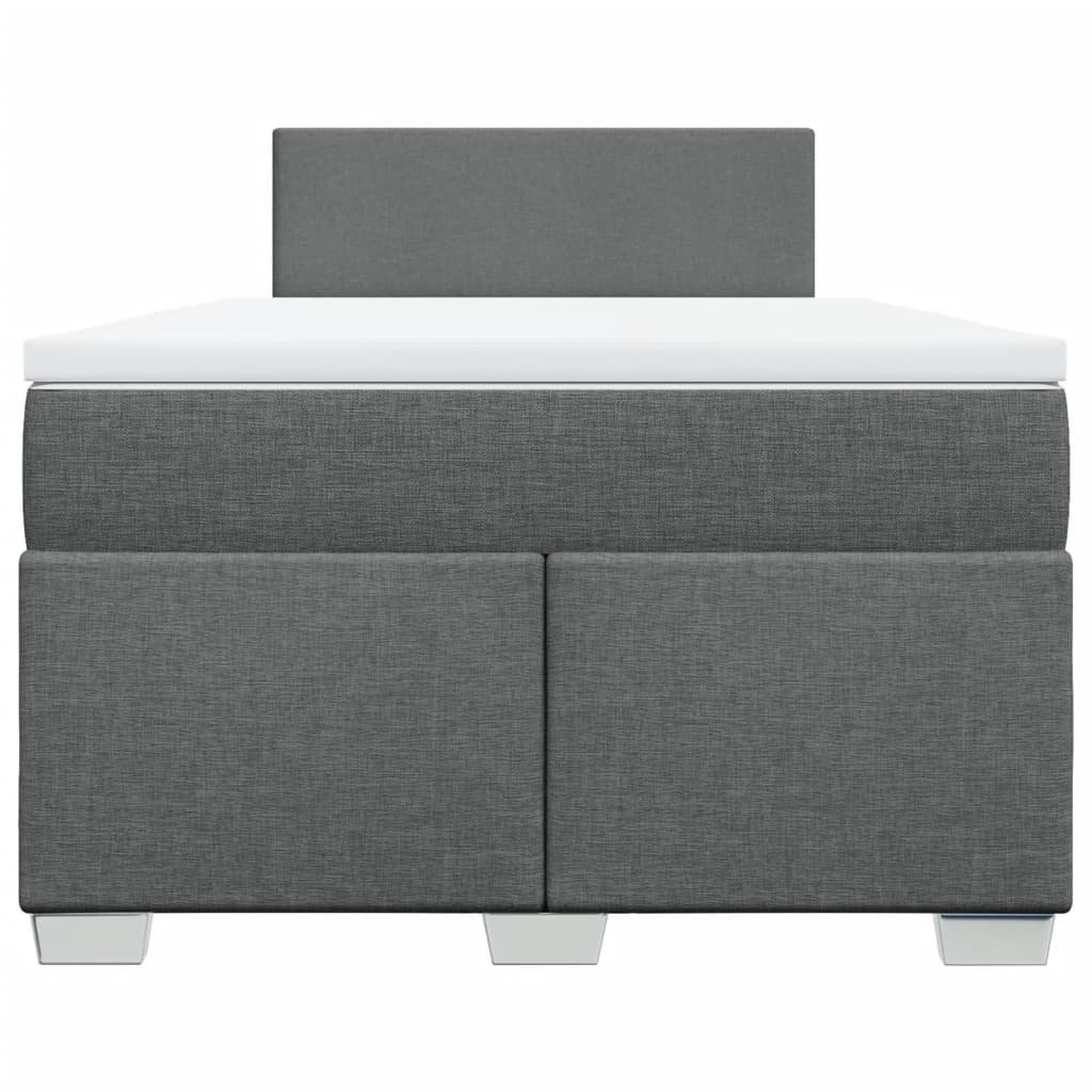vidaXL Κρεβάτι Boxspring με Στρώμα Σκούρο Γκρι 120x200 εκ. Υφασμάτινο