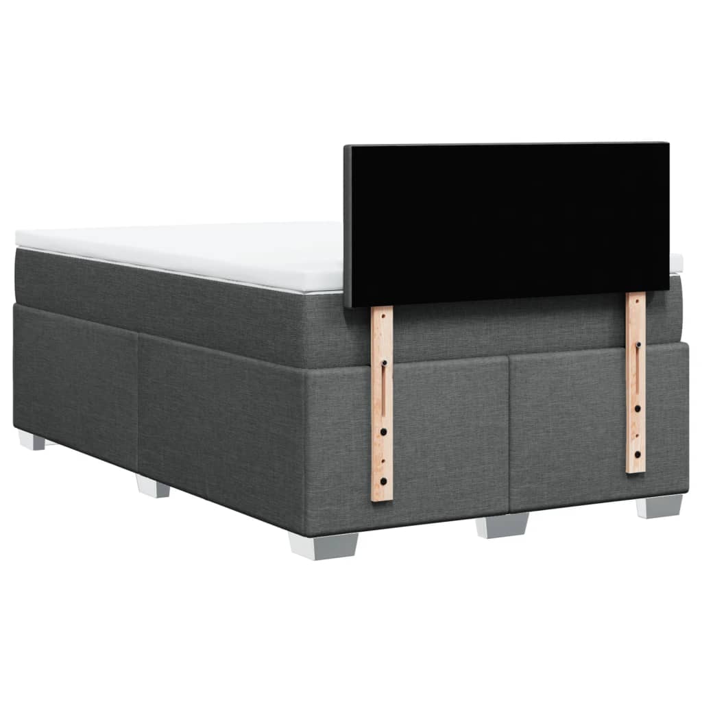 vidaXL Κρεβάτι Boxspring με Στρώμα Σκούρο Γκρι 120x200 εκ. Υφασμάτινο
