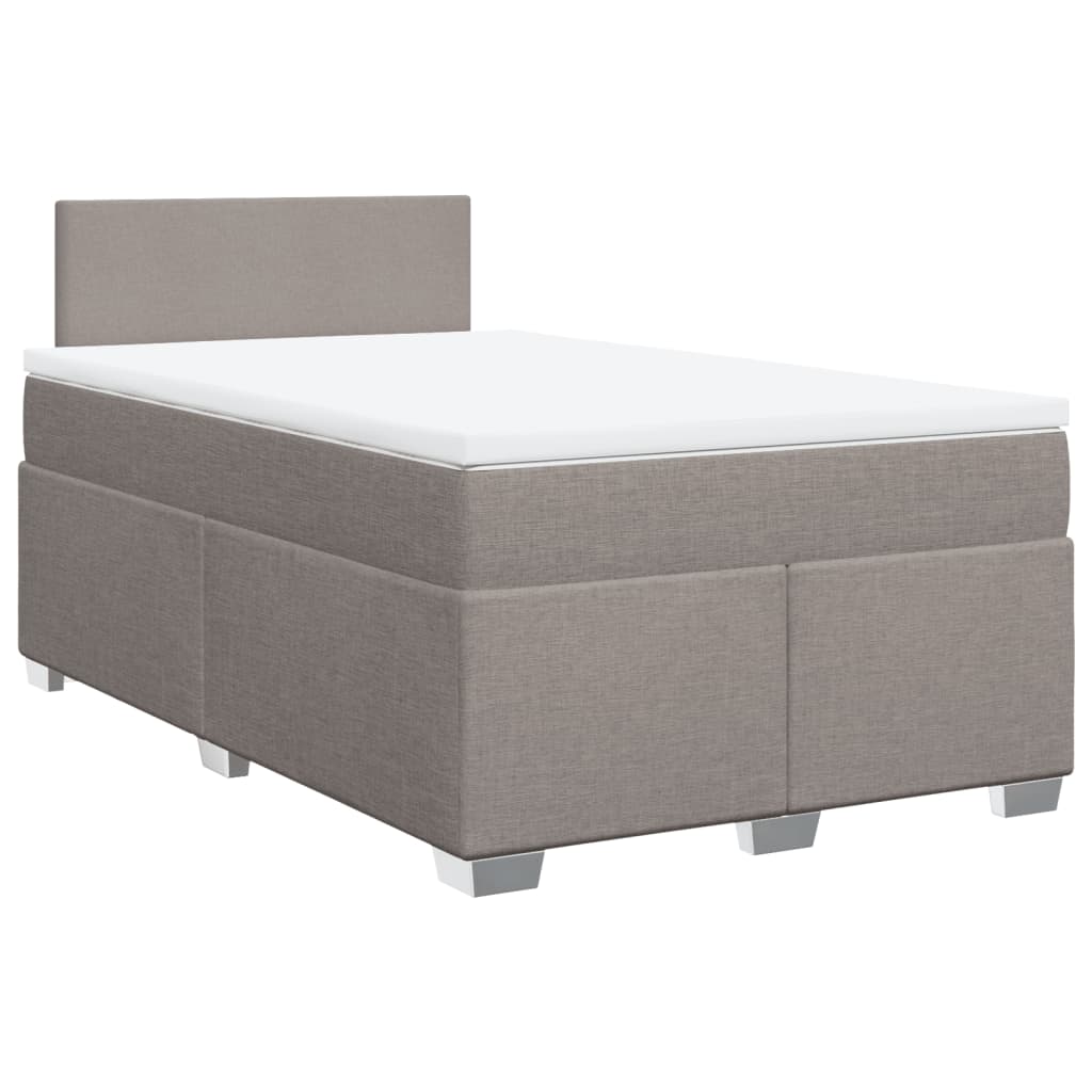 vidaXL Κρεβάτι Boxspring με Στρώμα Taupe 120x200 εκ. Υφασμάτινο