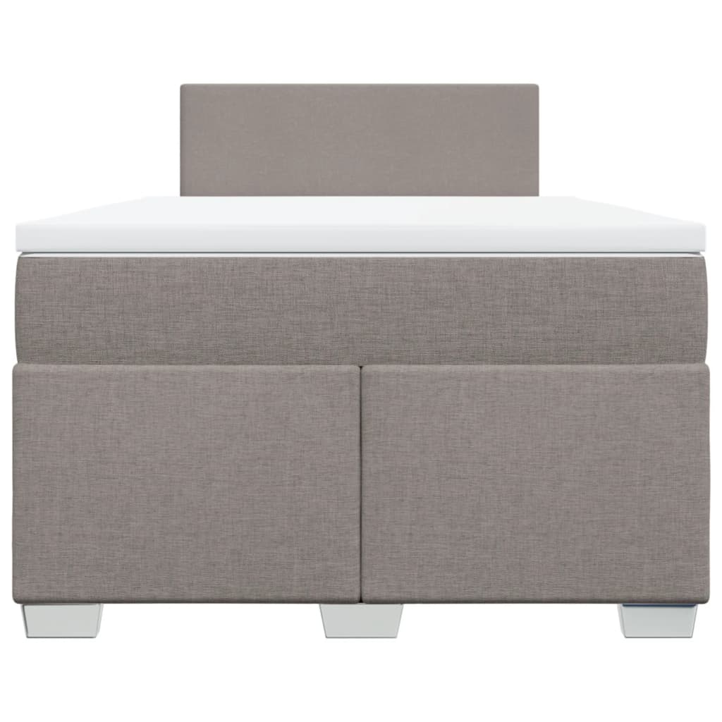 vidaXL Κρεβάτι Boxspring με Στρώμα Taupe 120x200 εκ. Υφασμάτινο