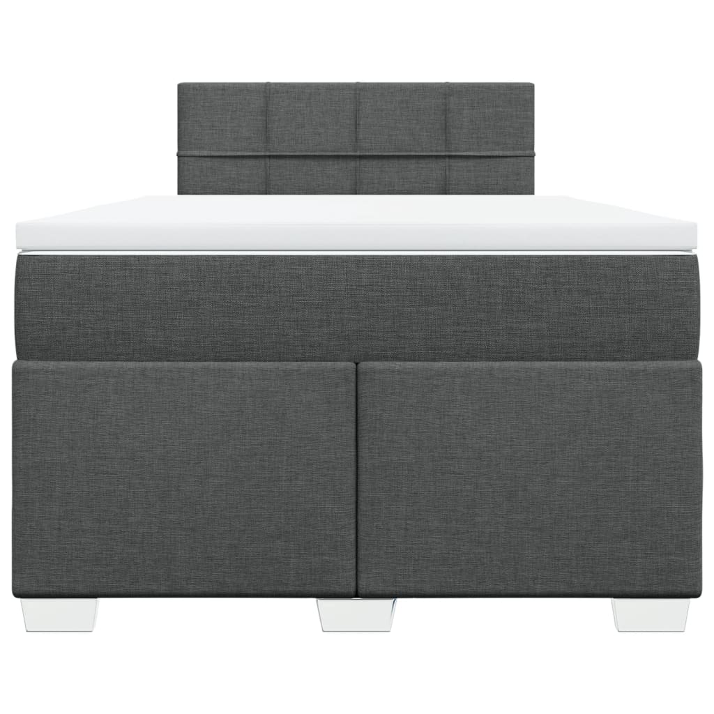 vidaXL Κρεβάτι Boxspring με Στρώμα Σκούρο Γκρι 120x200 εκ. Υφασμάτινο