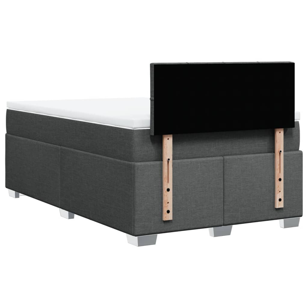 vidaXL Κρεβάτι Boxspring με Στρώμα Σκούρο Γκρι 120x200 εκ. Υφασμάτινο