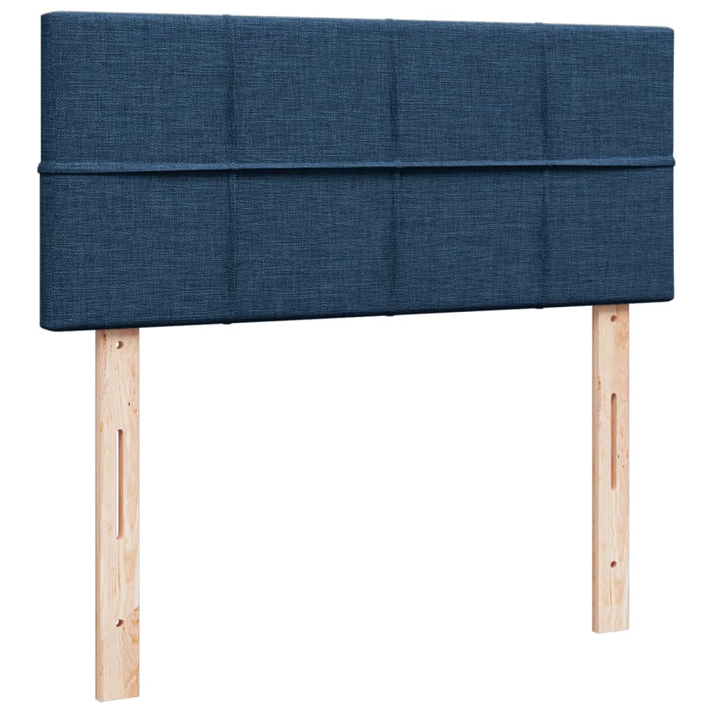 vidaXL Κρεβάτι Boxspring με Στρώμα Μπλε 120x200 εκ. Υφασμάτινο