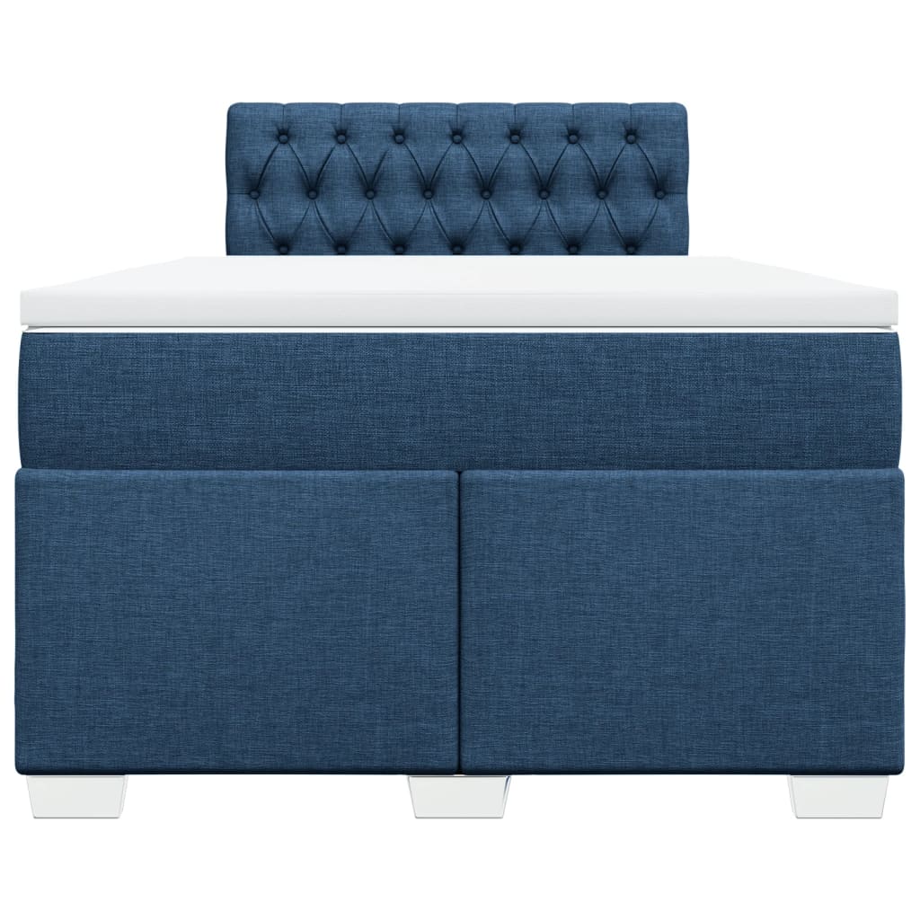 vidaXL Κρεβάτι Boxspring με Στρώμα Μπλε 120x200 εκ. Υφασμάτινο