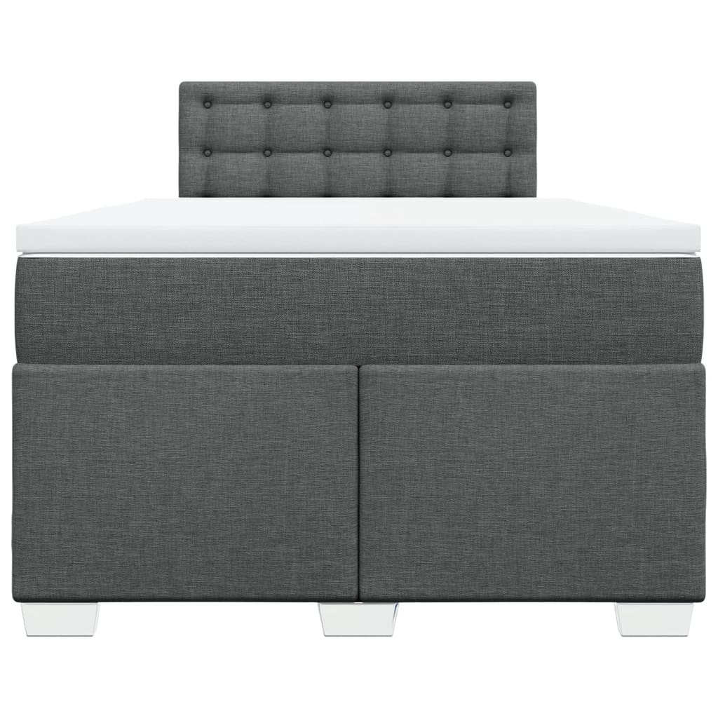 vidaXL Κρεβάτι Boxspring με Στρώμα Σκούρο Γκρι 120x200 εκ. Υφασμάτινο