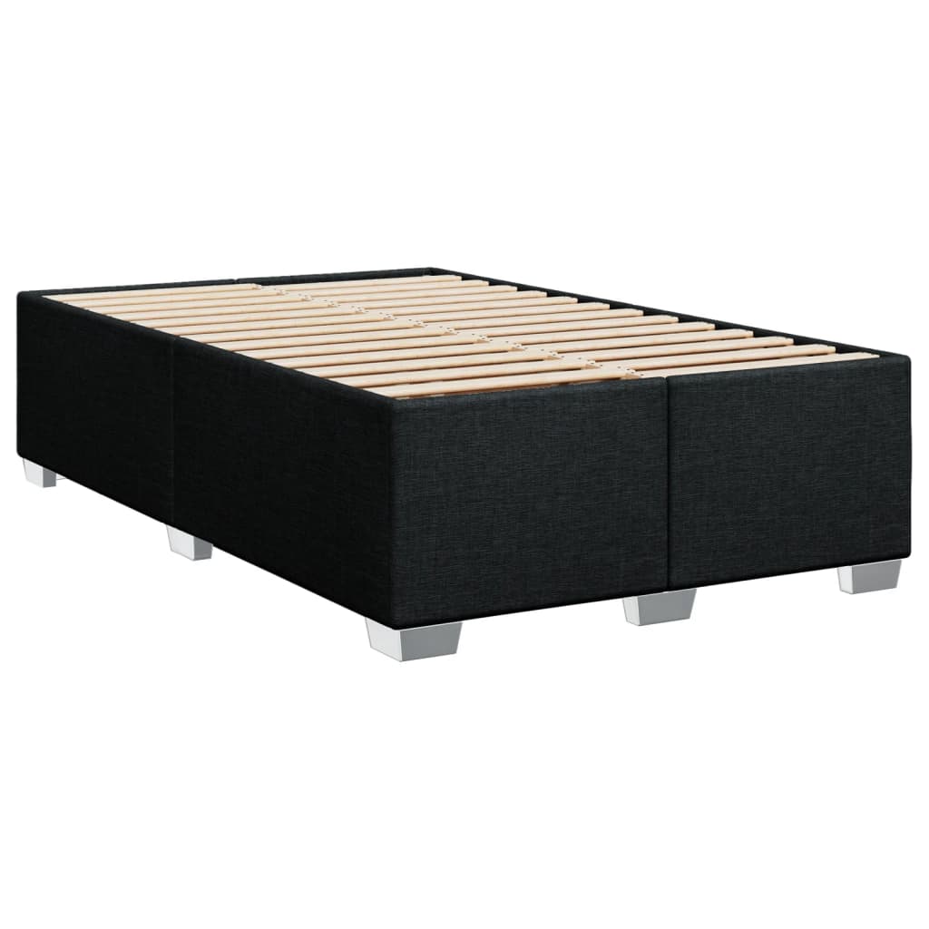 vidaXL Κρεβάτι Boxspring με Στρώμα Μαύρο 120x200 εκ. Υφασμάτινο