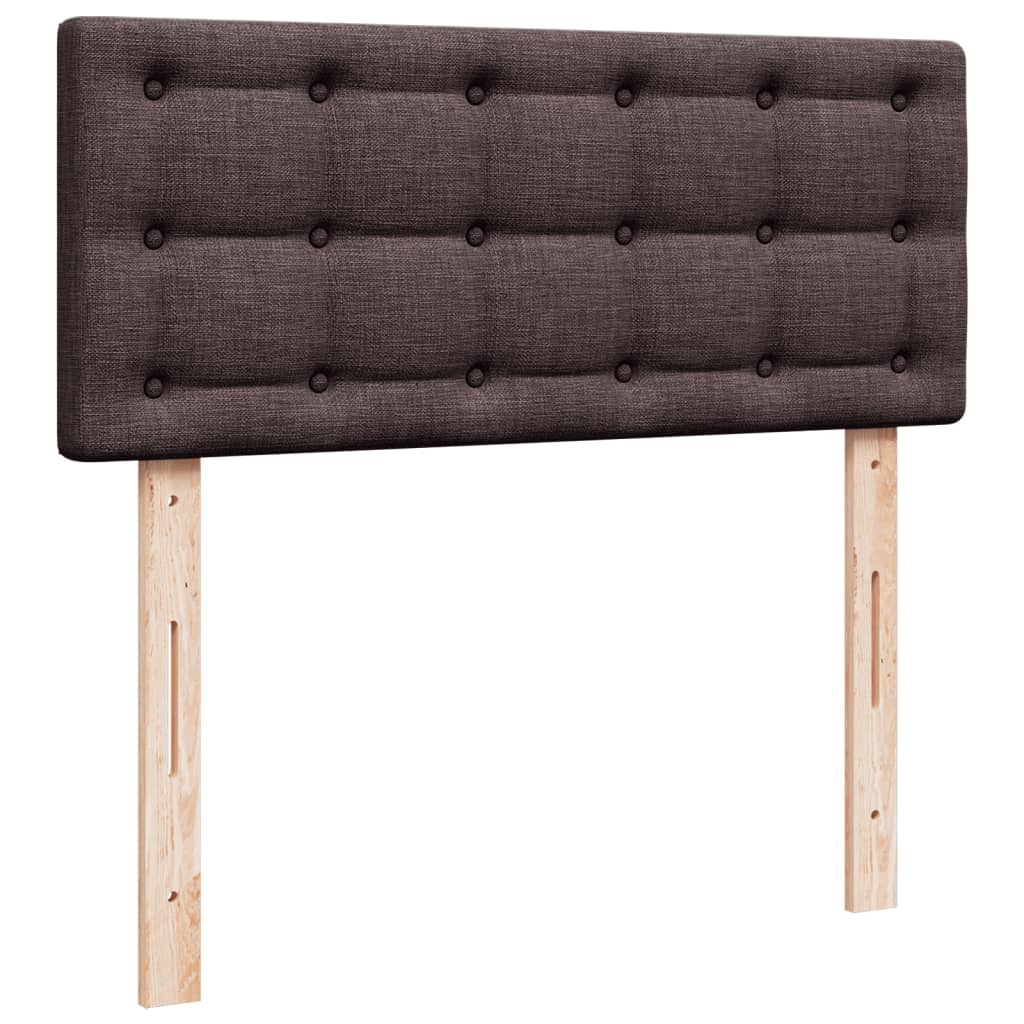 vidaXL Κρεβάτι Boxspring με Στρώμα Σκούρο Καφέ 120x200 εκ. Υφασμάτινο