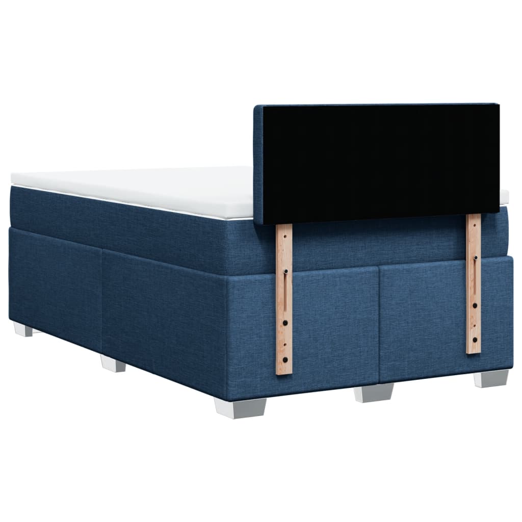 vidaXL Κρεβάτι Boxspring με Στρώμα Μπλε 120x200 εκ. Υφασμάτινο