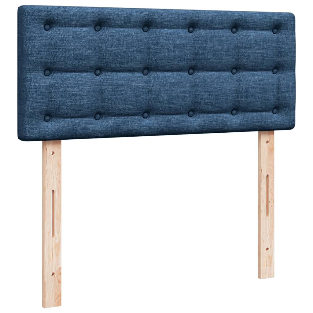 vidaXL Κρεβάτι Boxspring με Στρώμα Μπλε 120x200 εκ. Υφασμάτινο