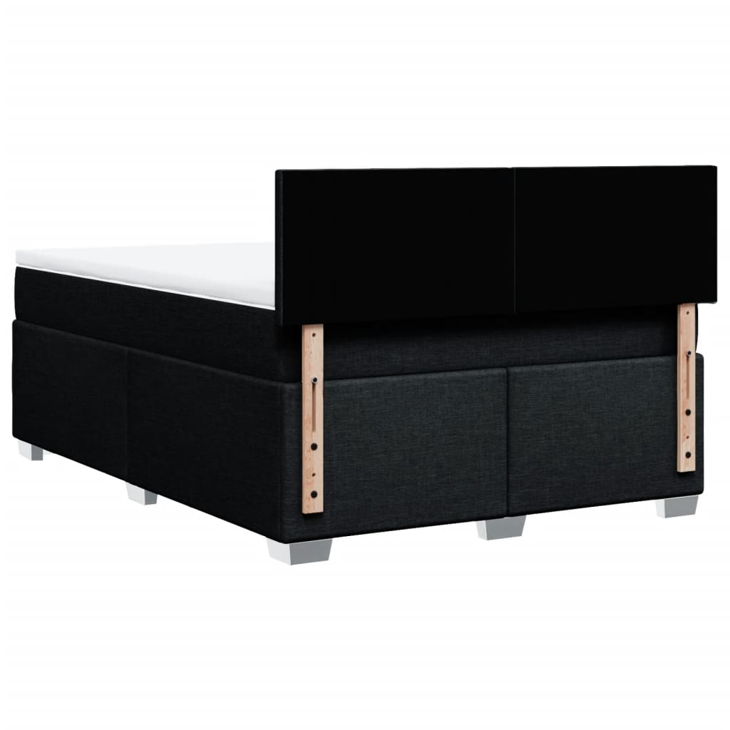 vidaXL Κρεβάτι Boxspring με Στρώμα Μαύρο 140x190 εκ. Υφασμάτινο