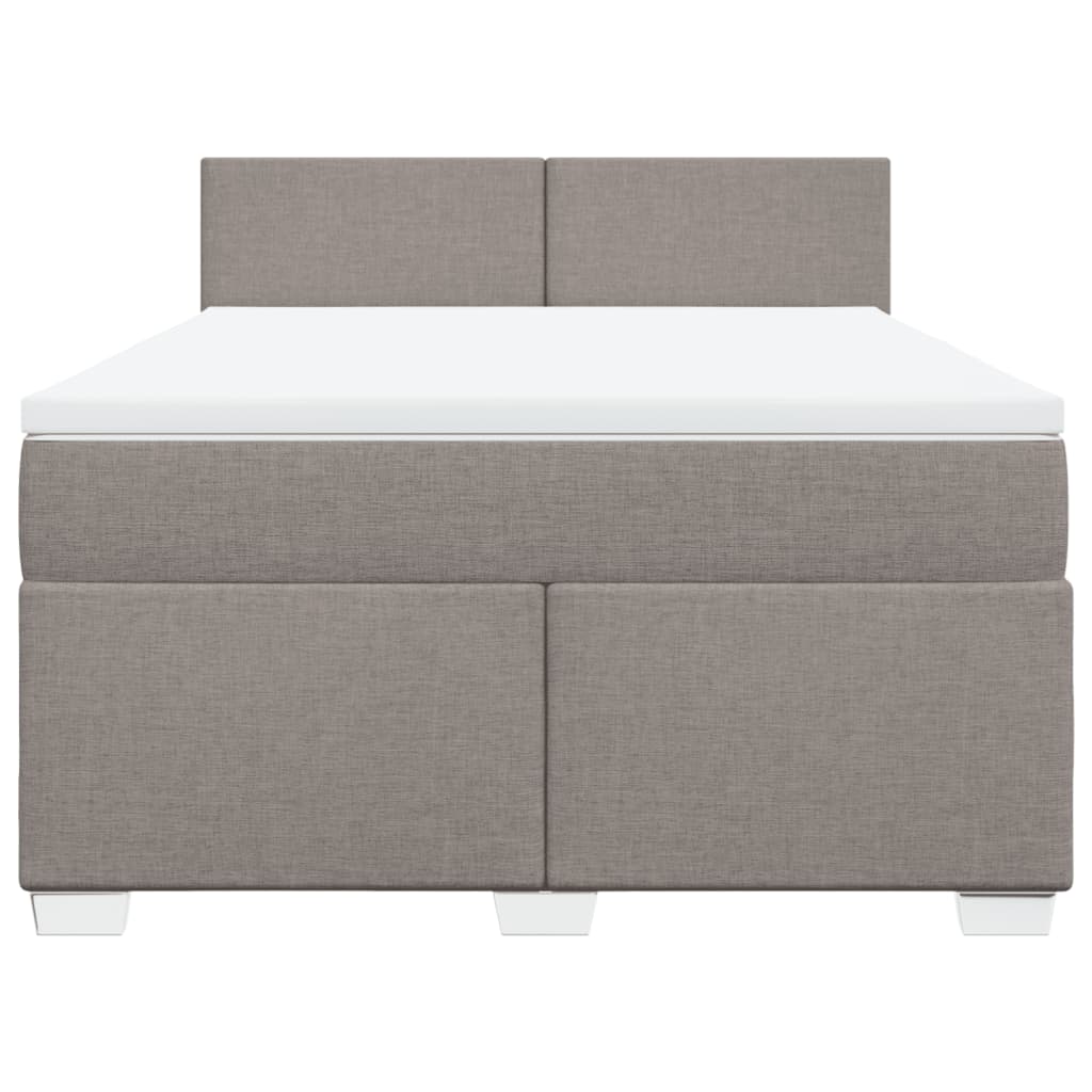 vidaXL Κρεβάτι Boxspring με Στρώμα Taupe 140x190 εκ. Υφασμάτινο
