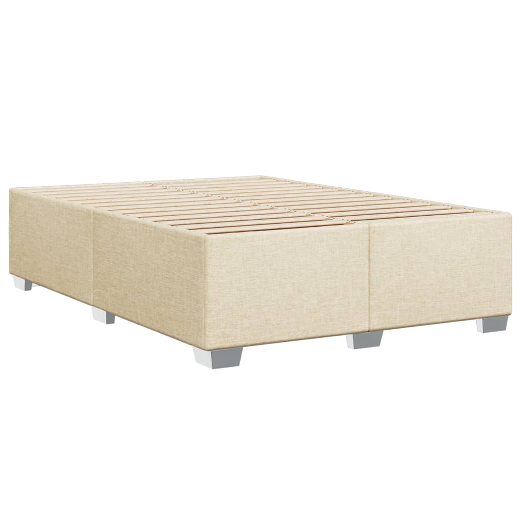 vidaXL Κρεβάτι Boxspring με Στρώμα Κρεμ 140x190 εκ. Υφασμάτινο