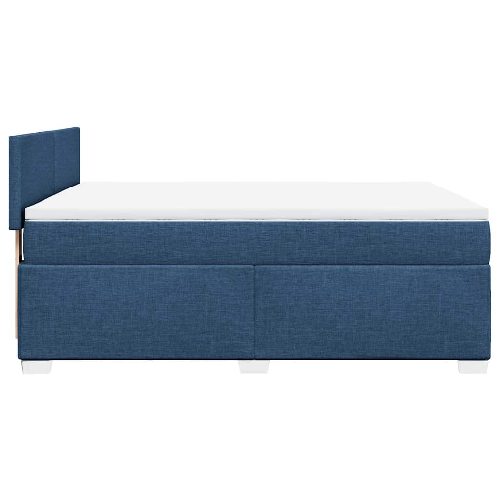 vidaXL Κρεβάτι Boxspring με Στρώμα Μπλε 140x190 εκ. Υφασμάτινο