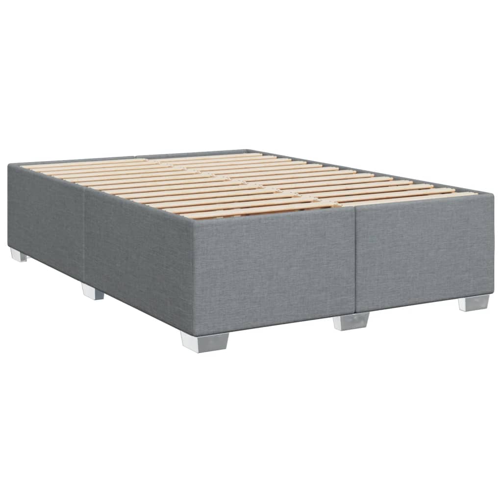 vidaXL Κρεβάτι Boxspring με Στρώμα Ανοιχτό Γκρι 140x190 εκ. Υφασμάτινο