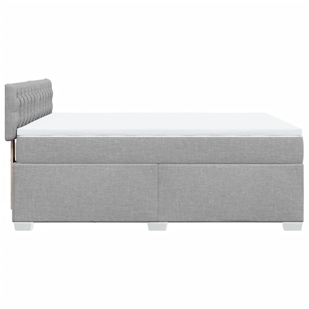vidaXL Κρεβάτι Boxspring με Στρώμα Ανοιχτό Γκρι 140x190 εκ. Υφασμάτινο