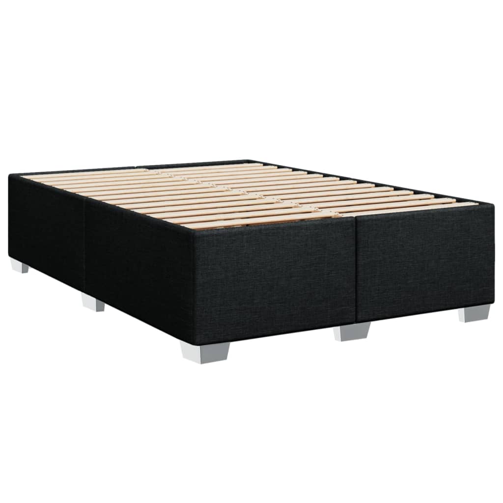 vidaXL Κρεβάτι Boxspring με Στρώμα Μαύρο 140x190 εκ. Υφασμάτινο
