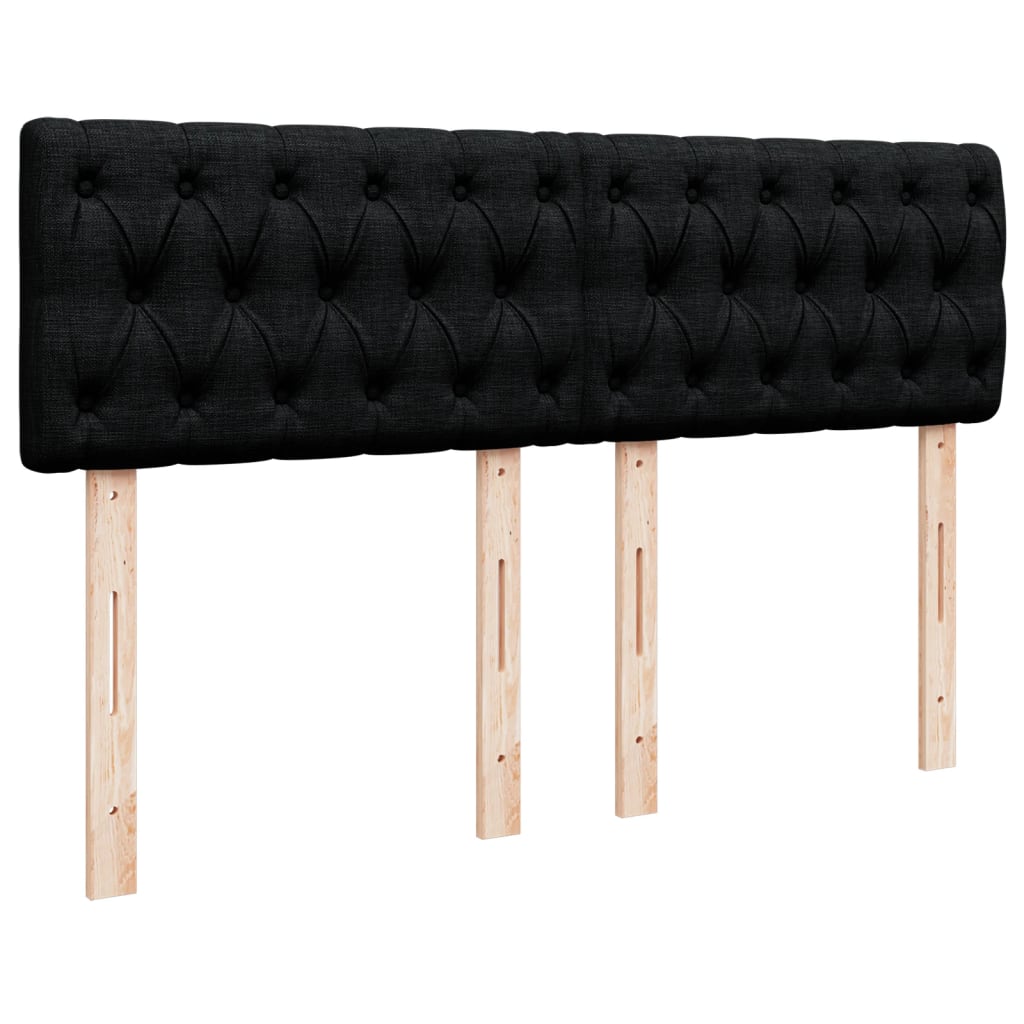 vidaXL Κρεβάτι Boxspring με Στρώμα Μαύρο 140x190 εκ. Υφασμάτινο