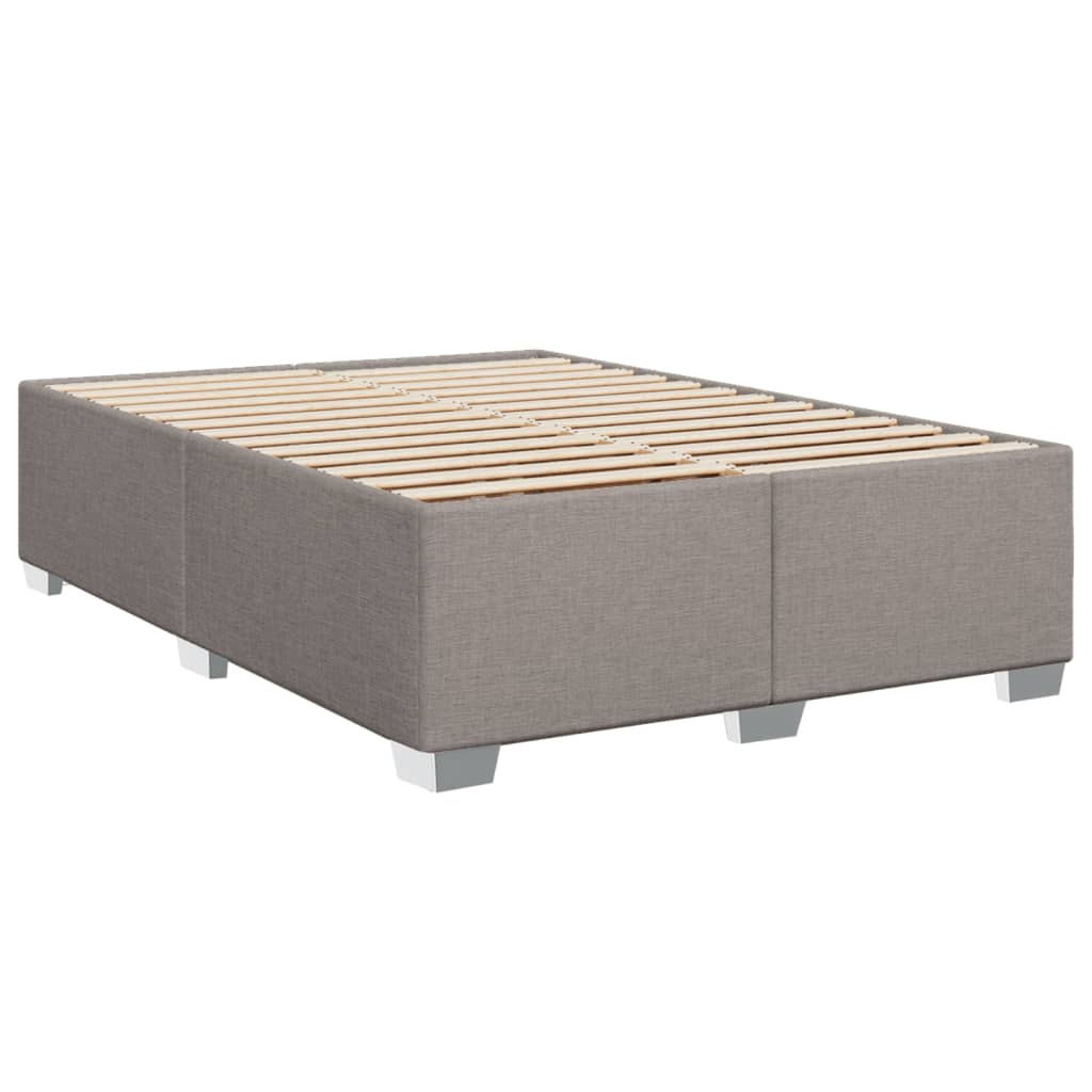 vidaXL Κρεβάτι Boxspring με Στρώμα Taupe 140x190 εκ. Υφασμάτινο