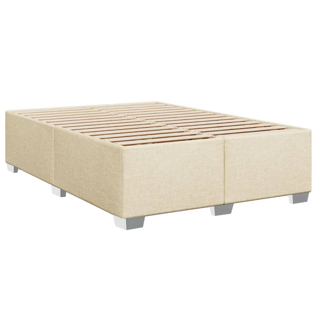 vidaXL Κρεβάτι Boxspring με Στρώμα Κρεμ 140x190 εκ. Υφασμάτινο