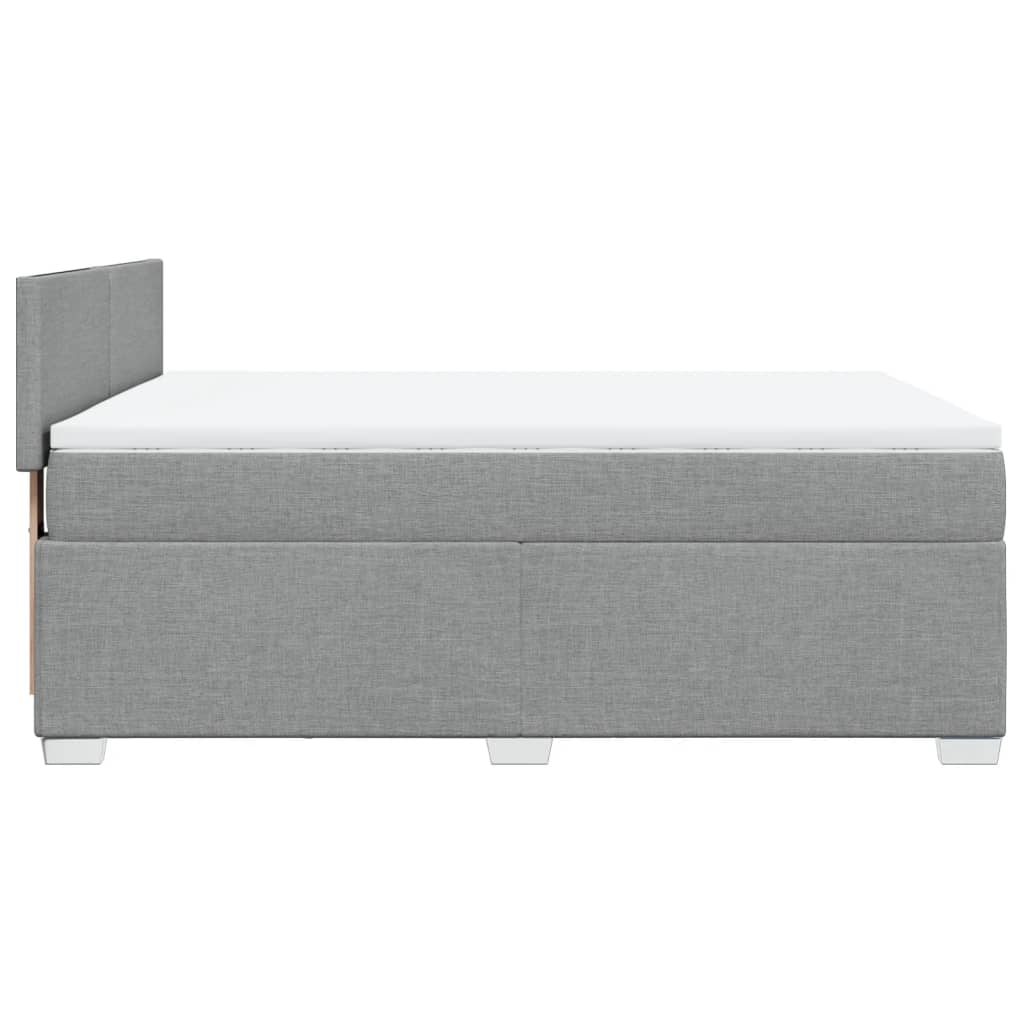 vidaXL Κρεβάτι Boxspring με Στρώμα Ανοιχτό Γκρι 140x200 εκ. Υφασμάτινο
