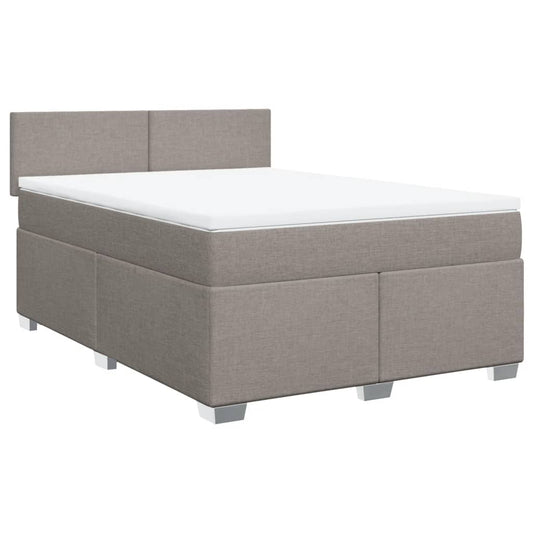 vidaXL Κρεβάτι Boxspring με Στρώμα Taupe 140x200 εκ. Υφασμάτινο