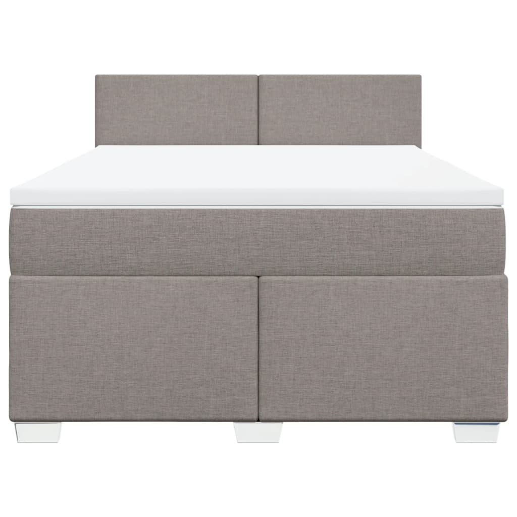 vidaXL Κρεβάτι Boxspring με Στρώμα Taupe 140x200 εκ. Υφασμάτινο
