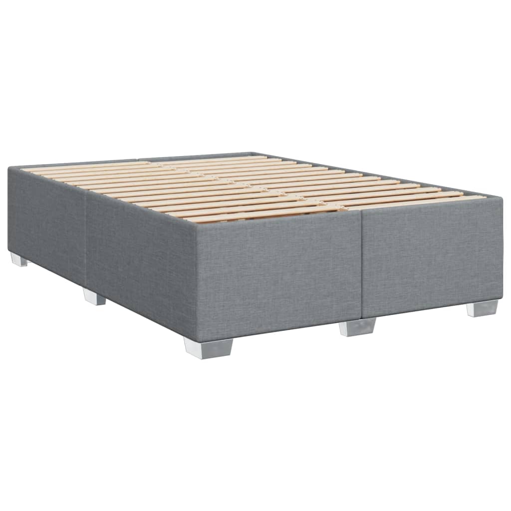 vidaXL Κρεβάτι Boxspring με Στρώμα Ανοιχτό Γκρι 140x200 εκ. Υφασμάτινο