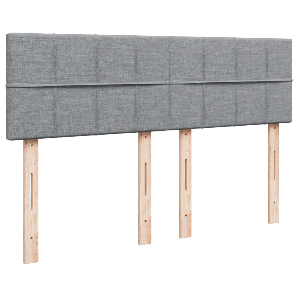 vidaXL Κρεβάτι Boxspring με Στρώμα Ανοιχτό Γκρι 140x200 εκ. Υφασμάτινο
