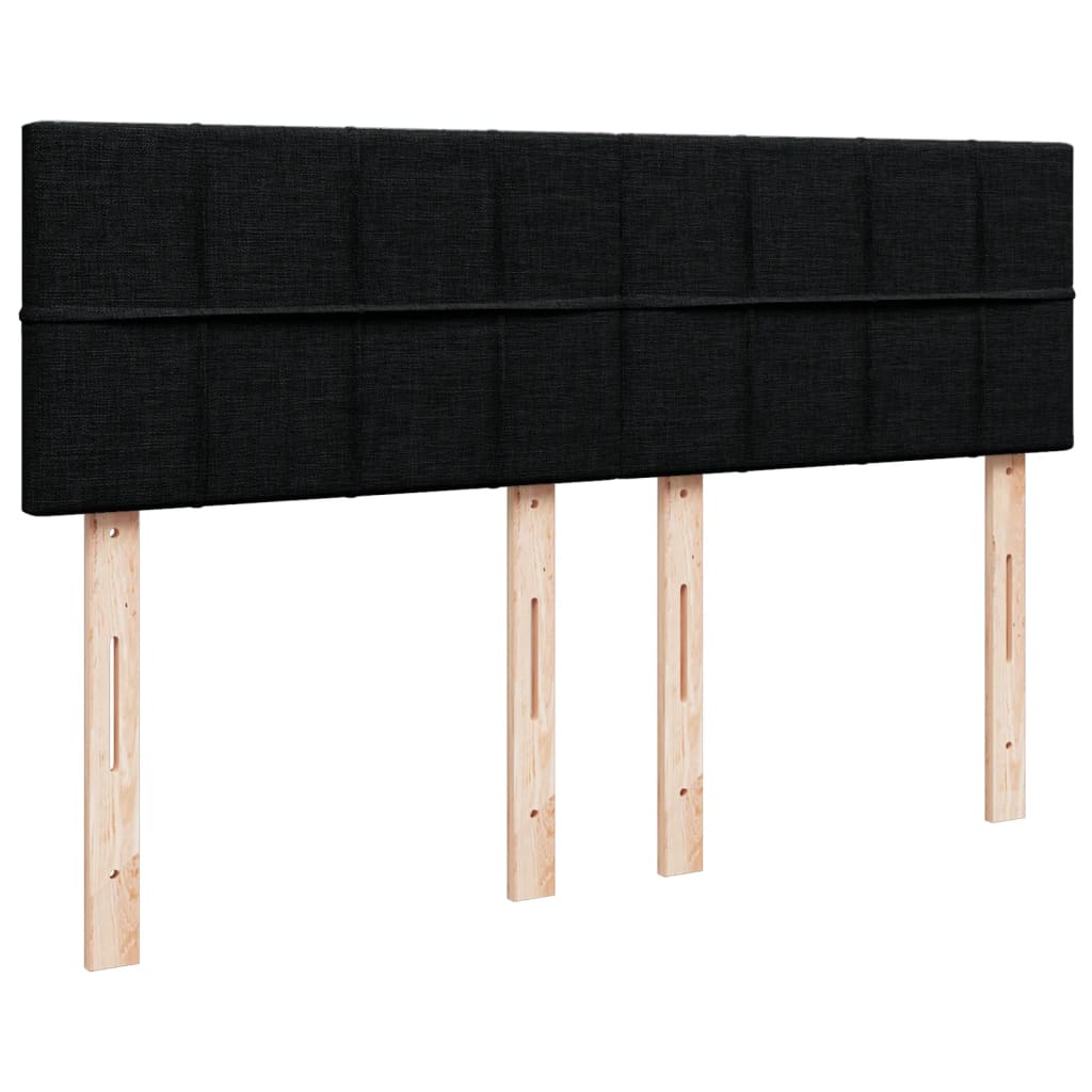 vidaXL Κρεβάτι Boxspring με Στρώμα Μαύρο 140x200 εκ. Υφασμάτινο