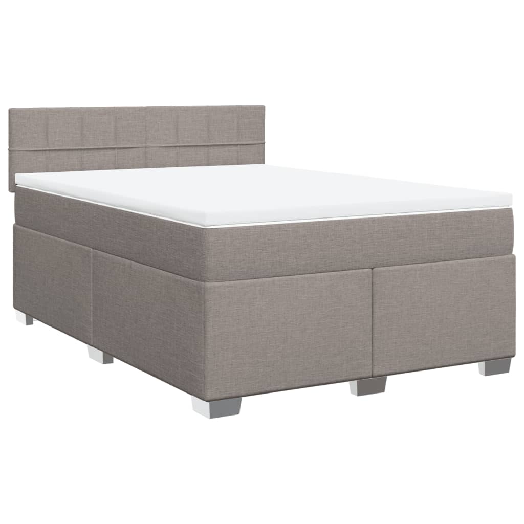 vidaXL Κρεβάτι Boxspring με Στρώμα Taupe 140x200 εκ. Υφασμάτινο