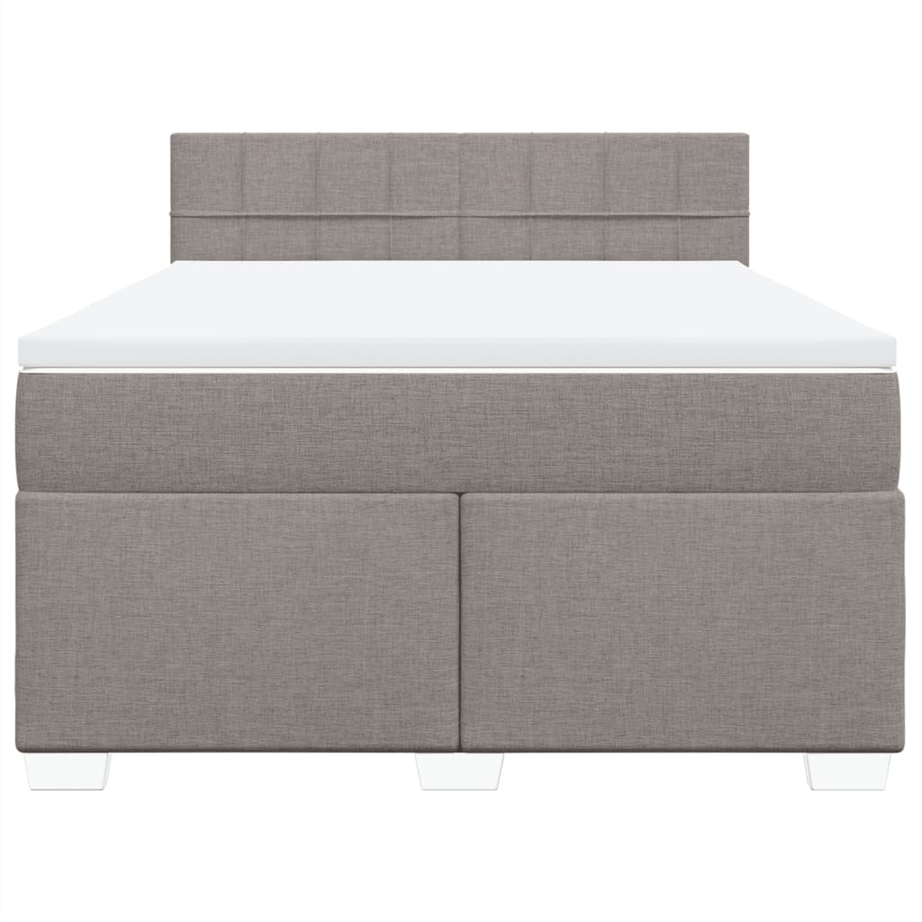 vidaXL Κρεβάτι Boxspring με Στρώμα Taupe 140x200 εκ. Υφασμάτινο