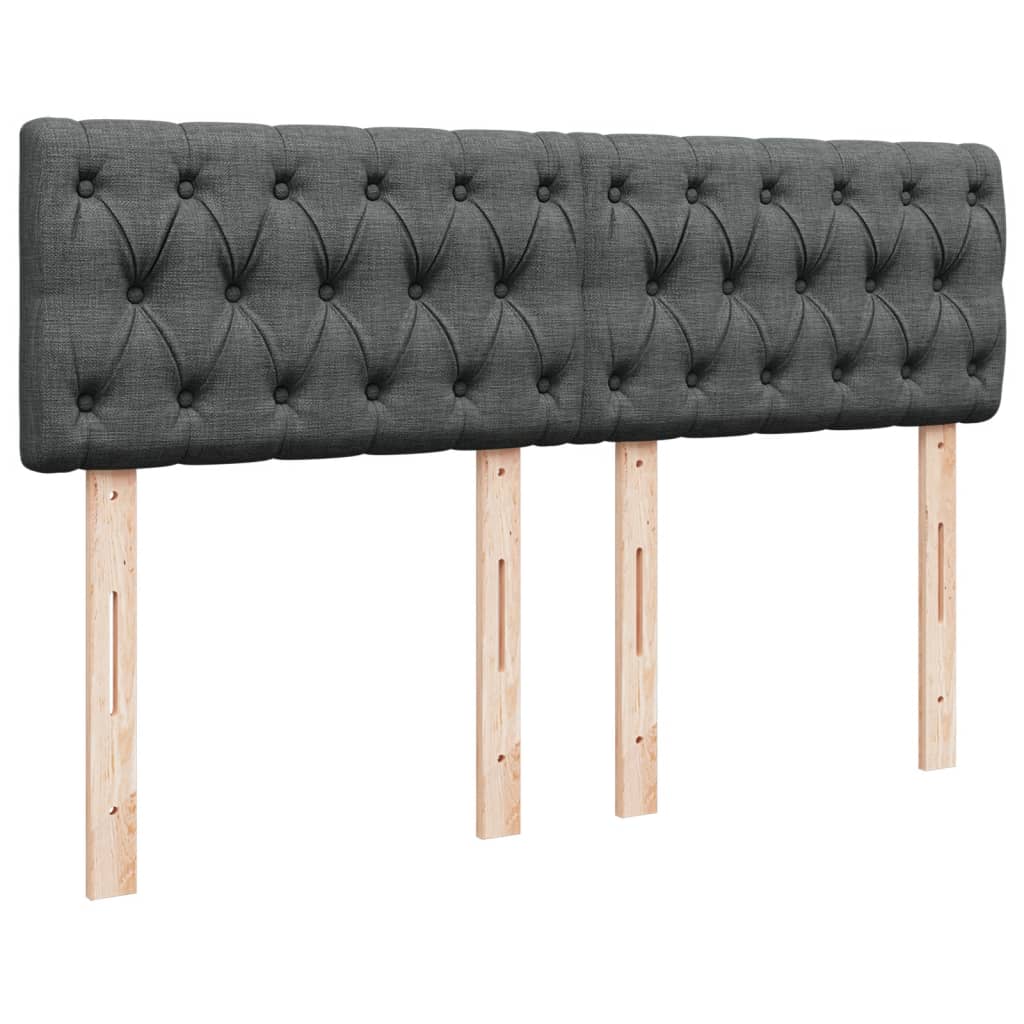 vidaXL Κρεβάτι Boxspring με Στρώμα Σκούρο Γκρι 140x200 εκ Υφασμάτινο