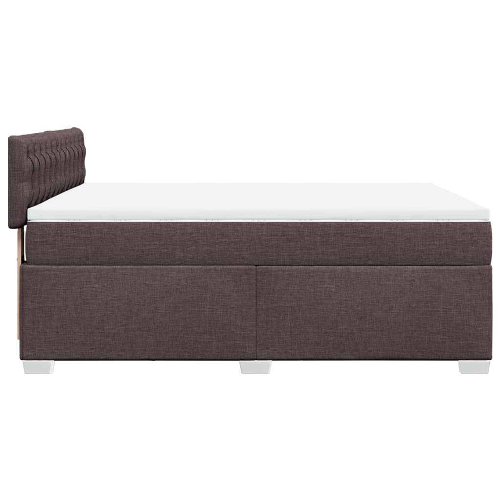 vidaXL Κρεβάτι Boxspring με Στρώμα Σκούρο Καφέ 140x200 εκ Υφασμάτινο